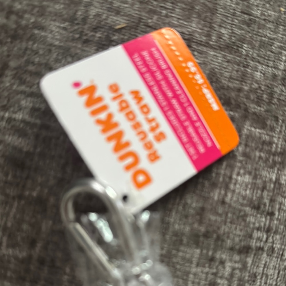 White and Orange Coffee Straw Dunkin' - Picture 3 of 8